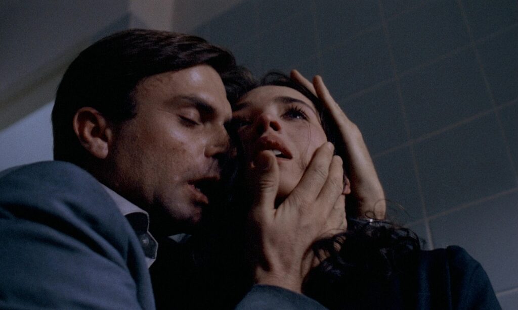 Intense close-up of Sam Neill and Isabelle Adjani in Possession 1981