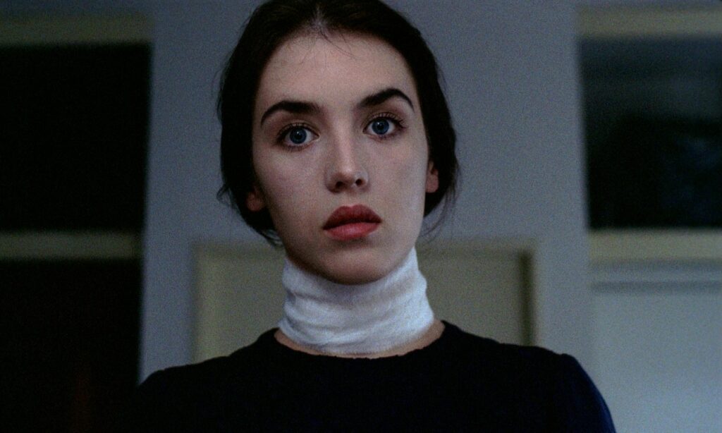 Close-up portrait of a bandaged character in Possession 1981